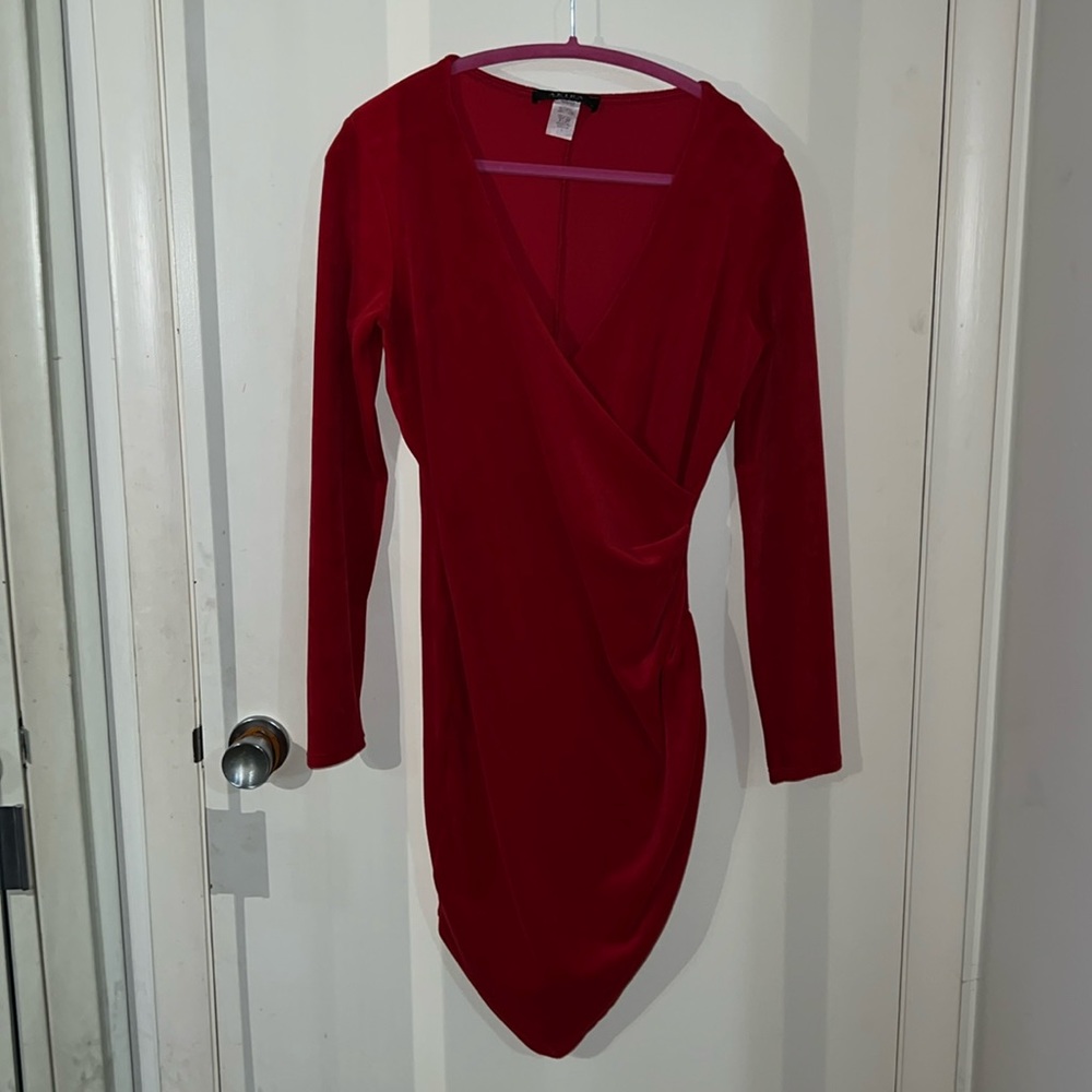 Red velvet dress size large
